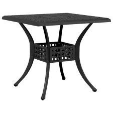 vidaXL fekete öntött alumínium kerti asztal 80x80x75 cm kerti bútor
