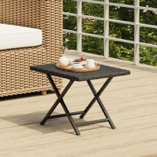 vidaXL fekete összecsukható polyrattan asztal 45 x 35 x 32 cm kerti bútor