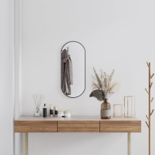 vidaXL Fekete ovális falitükör 70x30 cm bútor