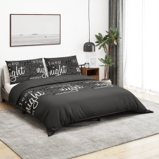 vidaXL fekete pamut ágyneműhuzat-garnitúra 200 x 200 cm lakástextília