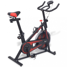 vidaXL fekete-piros edző/szobabicikli pulzusmérővel szobakerékpár