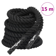vidaXL fekete poliészter edzőkötél 15 m 11 kg fitness eszköz