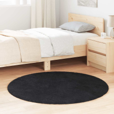 vidaXL fekete poliészter hosszú szálú bozontos szőnyeg 120x120 cm lakástextília