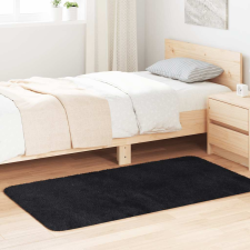 vidaXL fekete poliészter hosszú szálú bozontos szőnyeg 80x150 cm lakástextília