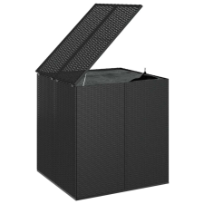 vidaXL Fekete polietilén rattan kerti párnatartó láda 100x97,5x104 cm kerti tárolás