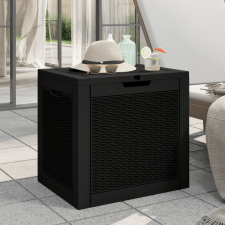 vidaXL fekete polipropilén kerti tárolóláda 55,5x43x53 cm kerti tárolás