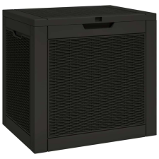 vidaXL Fekete polipropilén kerti tárolóláda 55,5x43x53 cm kerti tárolás