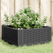 vidaXL fekete polipropilén kerti virágláda cövekekkel 42,5x42,5x28,5cm kerti tárolás