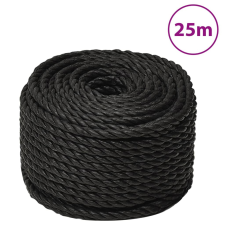vidaXL fekete polipropilén munkakötél 16 mm 25 m építőanyag