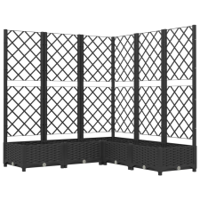 vidaXL fekete polipropilén rácsos kerti ültetőláda 120 x 120 x 121,5cm (318276) kerti tárolás
