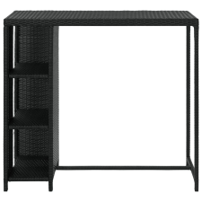 vidaXL fekete polyrattan bárasztal tárolópolccal 120 x 60 x 110 cm (313476) bútor