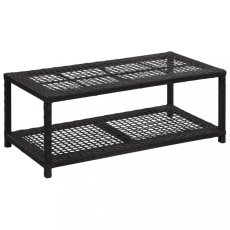 vidaXL Fekete polyrattan cipőtároló pad 80 x 40 x 30 cm