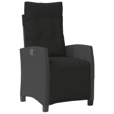 vidaXL fekete polyrattan dönthető kerti szék lábtartóval (365233) kerti bútor