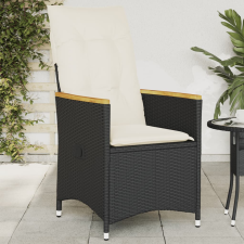 vidaXL fekete polyrattan dönthető kerti szék párnával kerti bútor