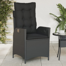 vidaXL fekete polyrattan dönthető kerti szék párnával kerti bútor