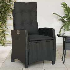 vidaXL fekete polyrattan dönthető kerti szék párnával kerti bútor