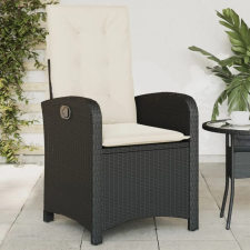 vidaXL fekete polyrattan dönthető kerti szék párnával kerti bútor