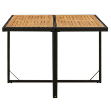 vidaXL fekete polyrattan és tömör akácfa kerti asztal 109x107x74 cm (316790) kerti bútor