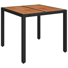 vidaXL fekete polyrattan falapos kerti asztal 90 x 90 x 75 cm (319897) kerti bútor