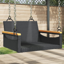 vidaXL fekete polyrattan hintapad 63 x 62 x 40 cm hintaágy