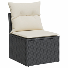 vidaXL fekete polyrattan karfa nélküli kerti kanapé párnával (366011) kerti bútor