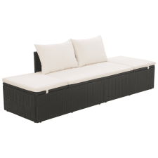 vidaXL fekete polyrattan kerti ágy 195 x 60 cm kerti bútor
