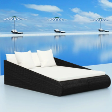 vidaXL Fekete polyrattan kerti ágy 201 x 139 cm kerti bútor