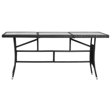 vidaXL Fekete polyrattan kerti asztal 170 x 80 x 74 cm kerti bútor