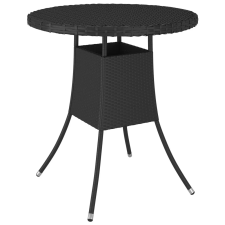vidaXL fekete polyrattan kerti asztal 70 x 70 x 73 cm kerti bútor