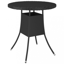 vidaXL Fekete polyrattan kerti asztal 70 x 70 x 73 cm kerti bútor