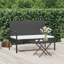 vidaXL fekete polyrattan kerti pad párnával 105 cm kerti bútor