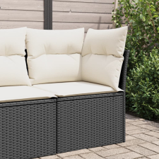 vidaXL fekete polyrattan kerti sarokkanapé párnával kerti bútor