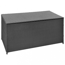 vidaXL Fekete polyrattan kerti tárolóláda 120 x 50 x 60 cm kerti tárolás