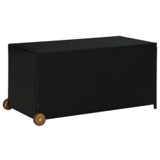 vidaXL fekete polyrattan kerti tárolóláda 130 x 65 x 115 cm kerti tárolás