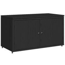vidaXL fekete polyrattan kerti tárolószekrény 110 x 55 x 60,5 cm (365567) kerti tárolás