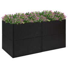 vidaXL fekete polyrattan kerti ültetőláda 157x80x80 cm kerti tárolás
