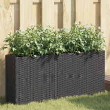vidaXL fekete polyrattan kerti ültetőláda 2 cseréppel 90x20x40 cm kerti tárolás