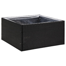 vidaXL fekete polyrattan kerti ültetőláda 80 x 80 x 40 cm (319171) kerti tárolás