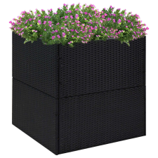 vidaXL fekete polyrattan kerti ültetőláda 80x80x80 cm kerti tárolás