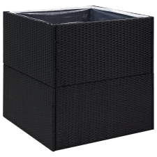 vidaXL fekete polyrattan kerti ültetőláda 80x80x80 cm (319173) kerti tárolás
