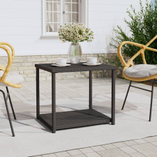 vidaXL fekete polyrattan kisasztal 55 x 45 x 49 cm bútor