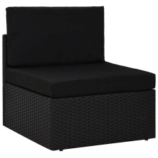 vidaXL fekete polyrattan középső kanapéelem kerti bútor