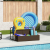 vidaXL fekete polyrattan medence melletti úszótároló 110x100x57 cm