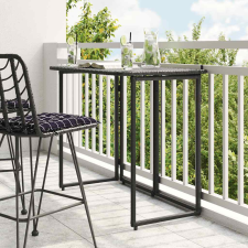 vidaXL fekete polyrattan összecsukható kerti asztal 90x51x75 cm kerti bútor