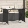 vidaXL Fekete polyrattan üveglapos kerti asztal 110x68x70 cm