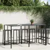 vidaXL fekete porszórt acél bárasztal 200 x 100 x 110 cm