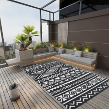 vidaXL fekete PP kültéri szőnyeg 190x290 cm lakástextília
