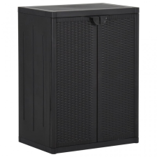 vidaXL Fekete PP rattan kerti tárolószekrény 65 x 45 x 88 cm kerti tárolás