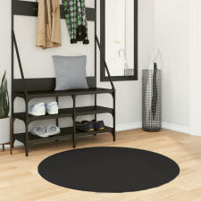 vidaXL fekete rövid szálú puha és mosható szőnyeg Ø 100 cm lakástextília