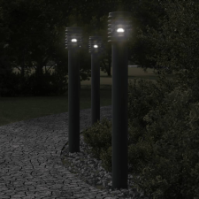 vidaXL fekete rozsdamentes acél kültéri állólámpa 110 cm kültéri világítás